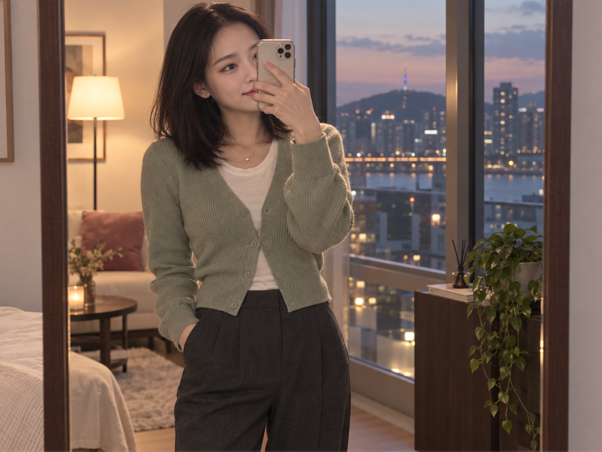 인천광역시 제물포구 이동과 방문 일정을 안내하는 젊은 성인 한국 여성 관리사